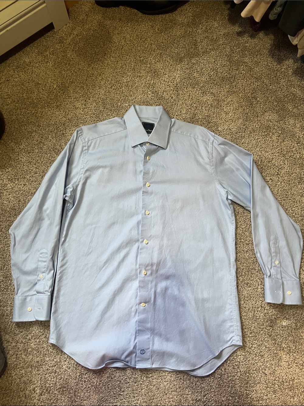 David Donahue Light Blue Men's Dress Shirt